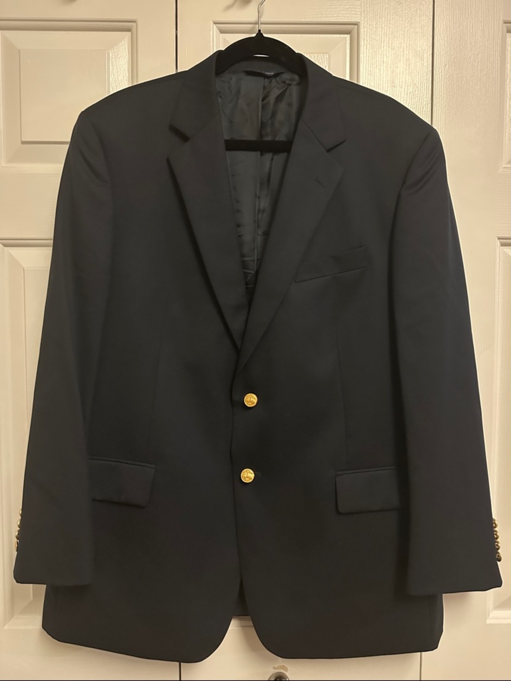 Brooks Brothers Navy Madison Fit Blazer Sport Coat with Gold Buttons